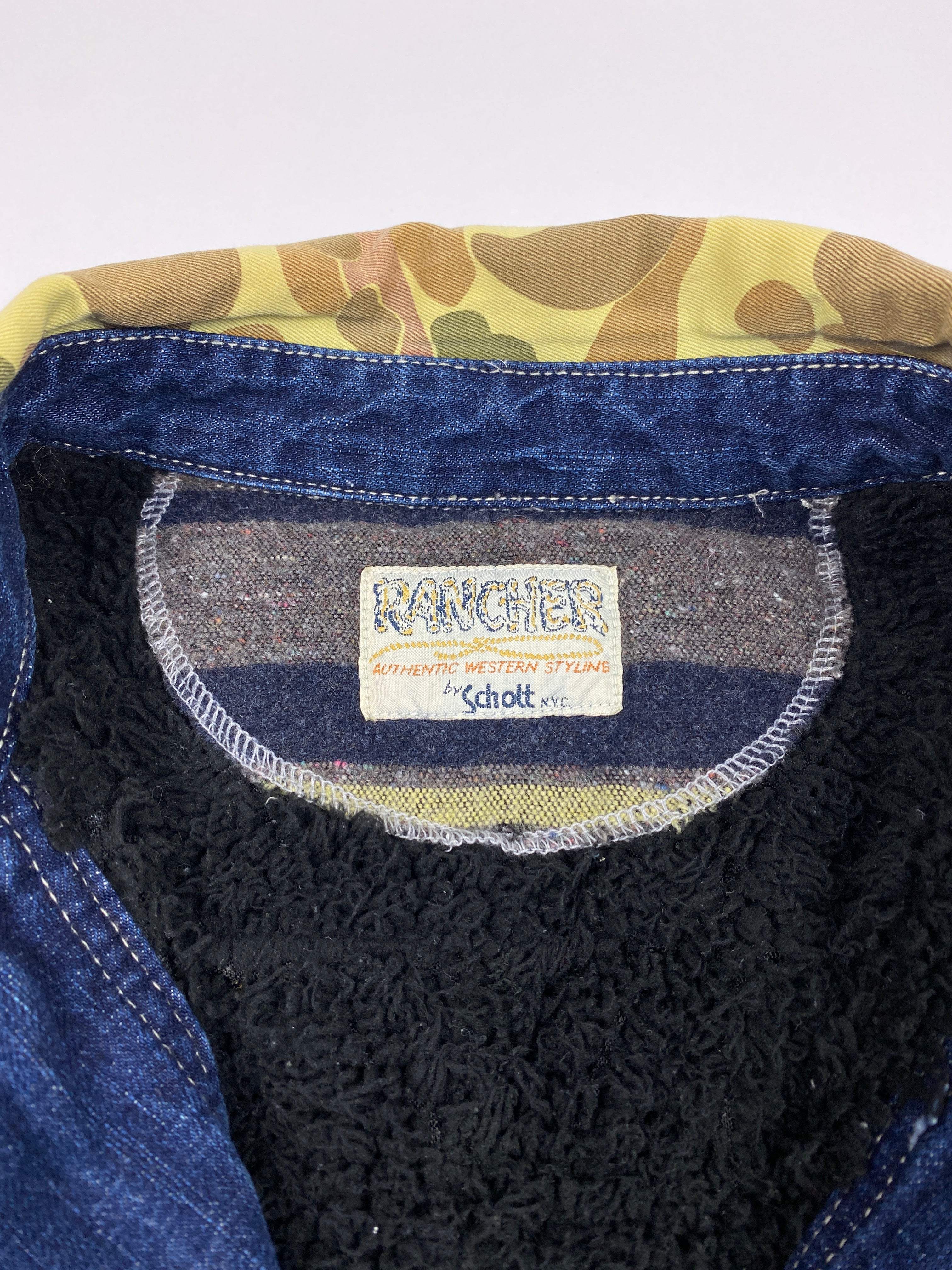 Vintage Rancher Schott Fleece Lined Denim Jacket