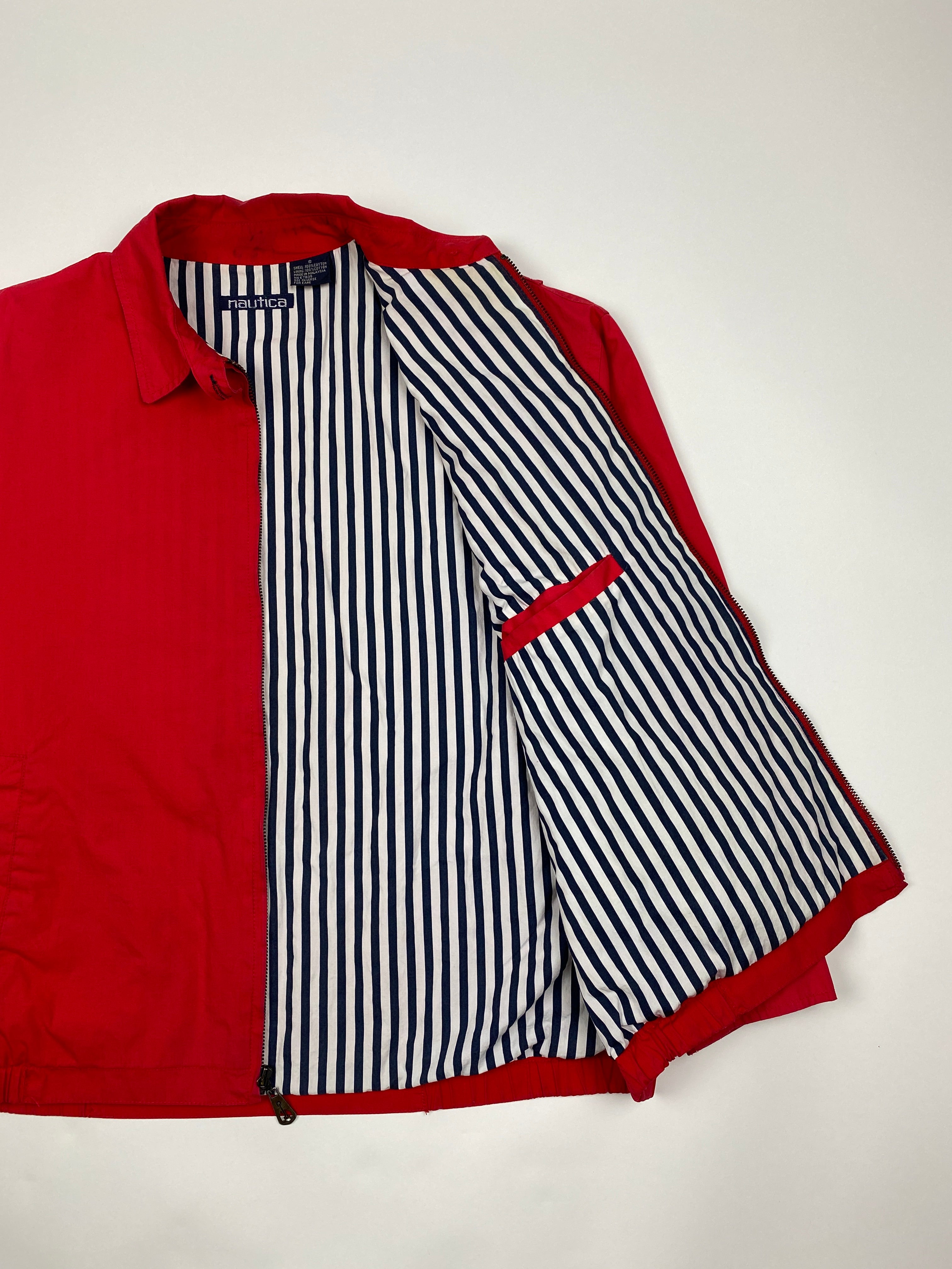 Vintage Stripe Lined Red Nautica Jacket