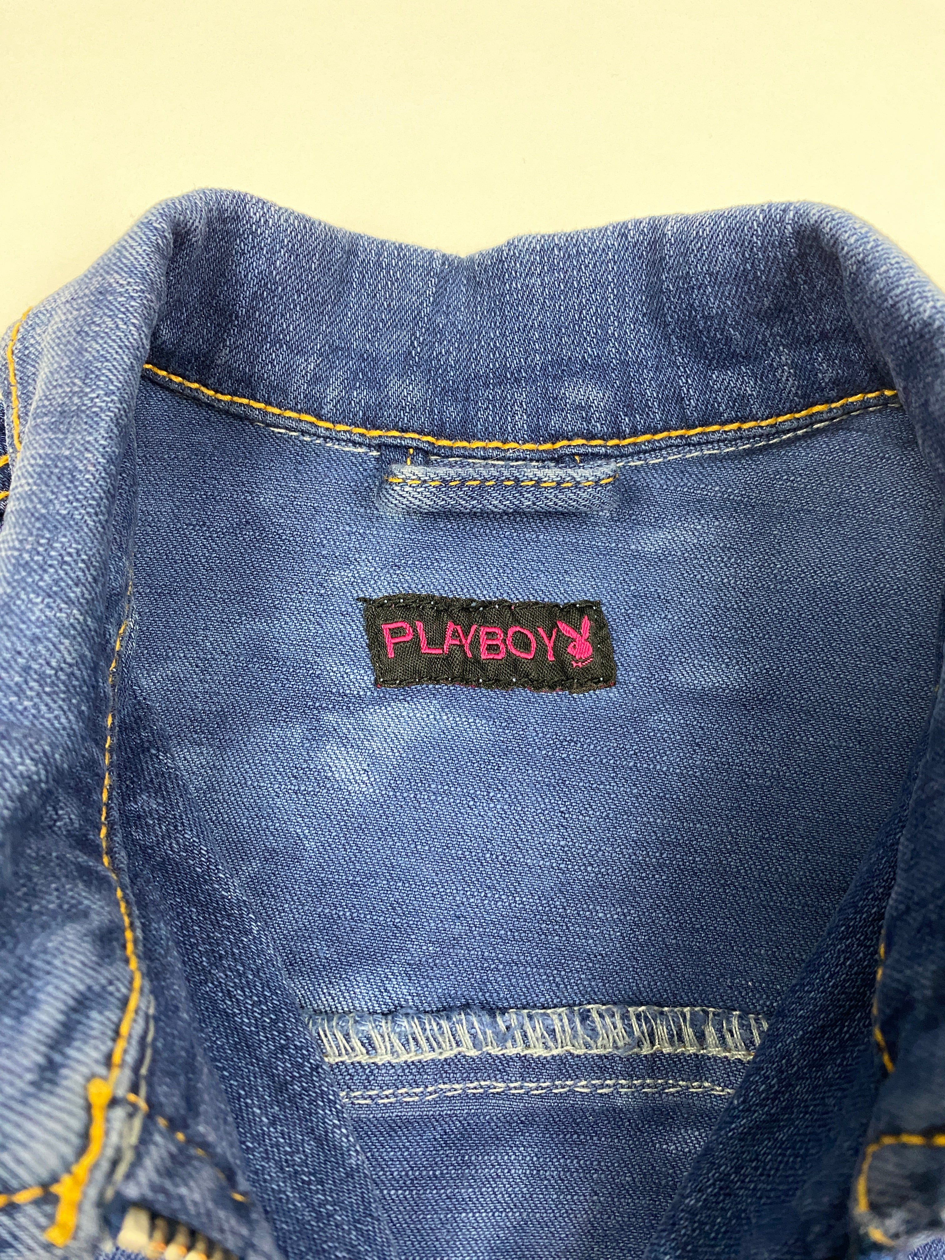 Vintage Cropped Playboy Denim Jacket