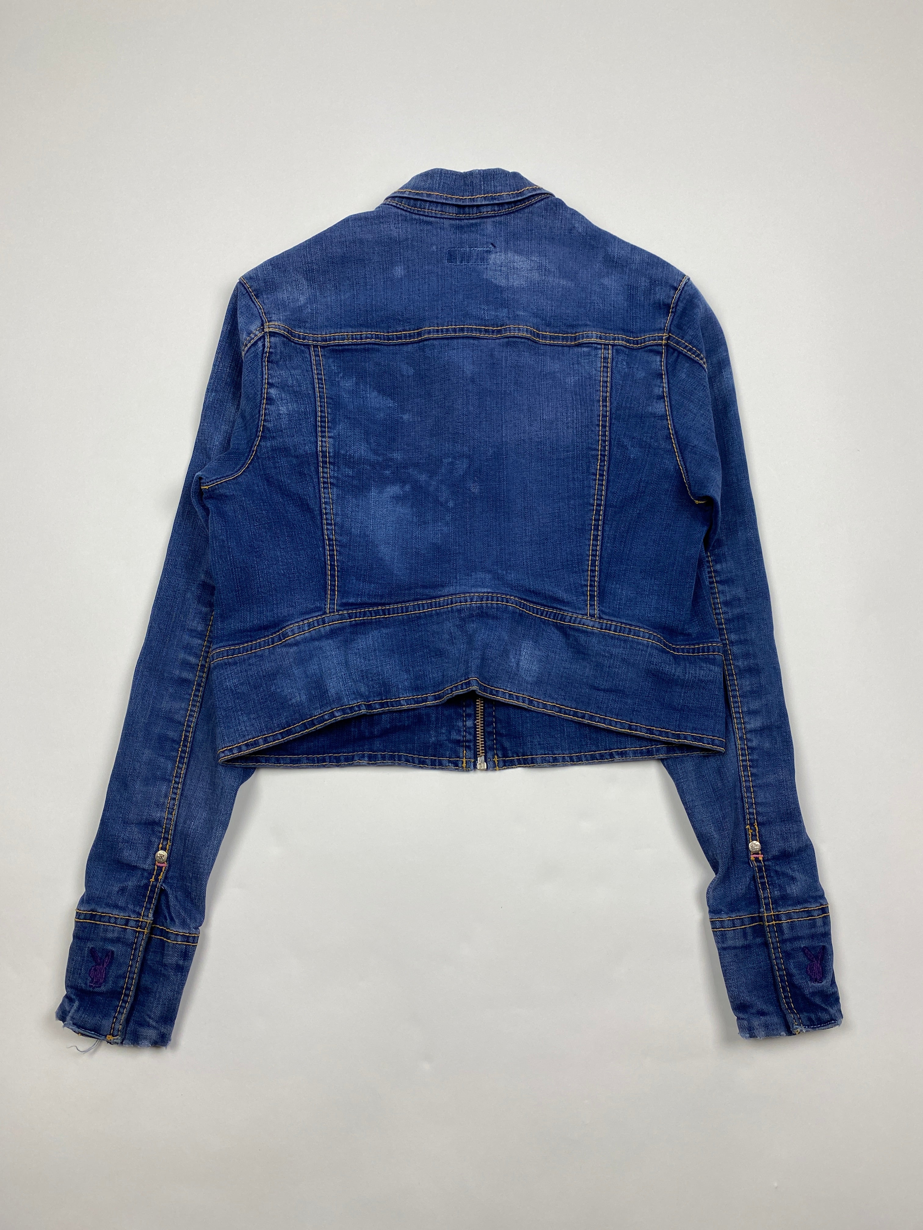 Vintage Cropped Playboy Denim Jacket