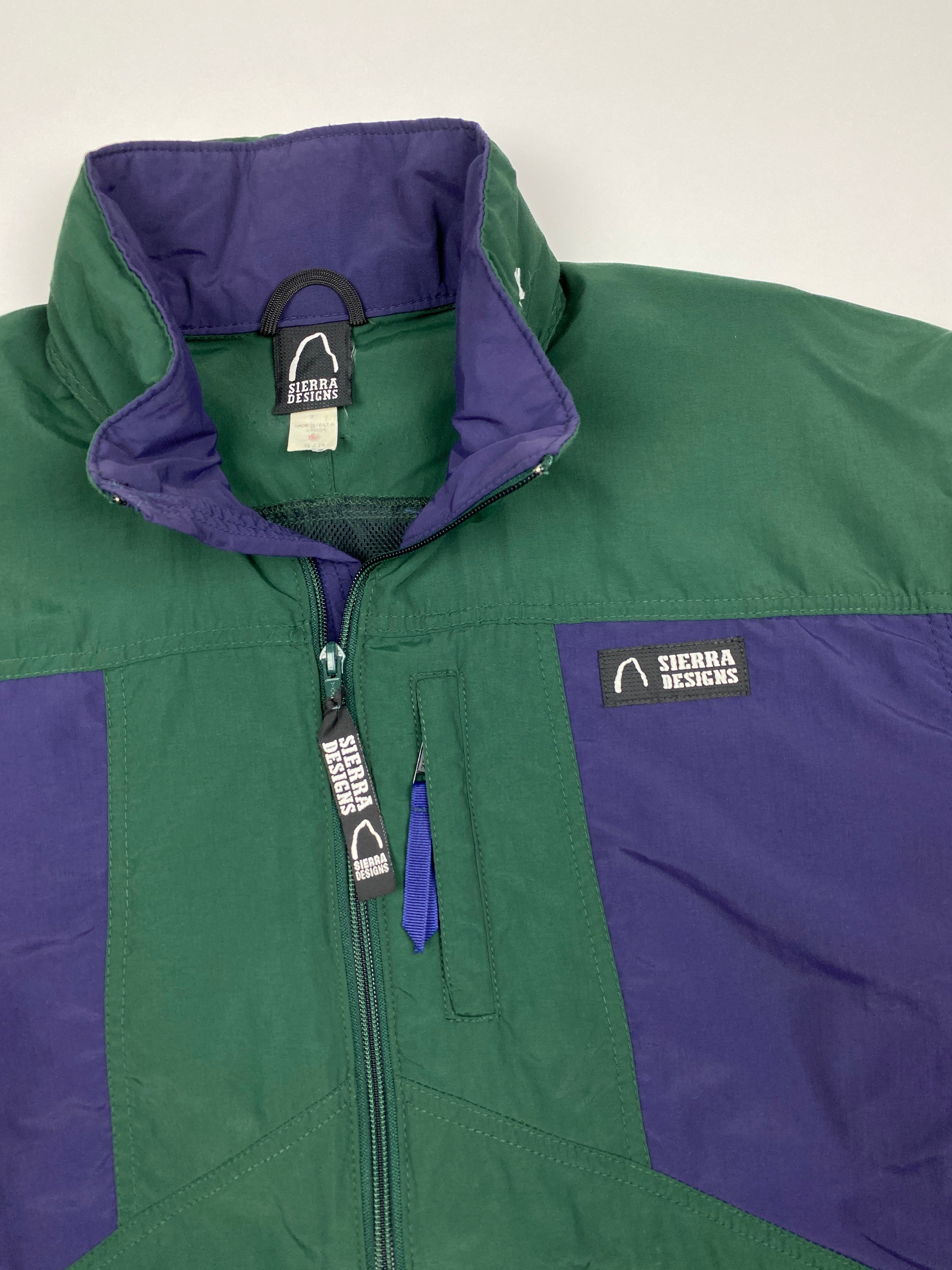 Vintage Sierra Design Technical Green and Purple Windbreaker