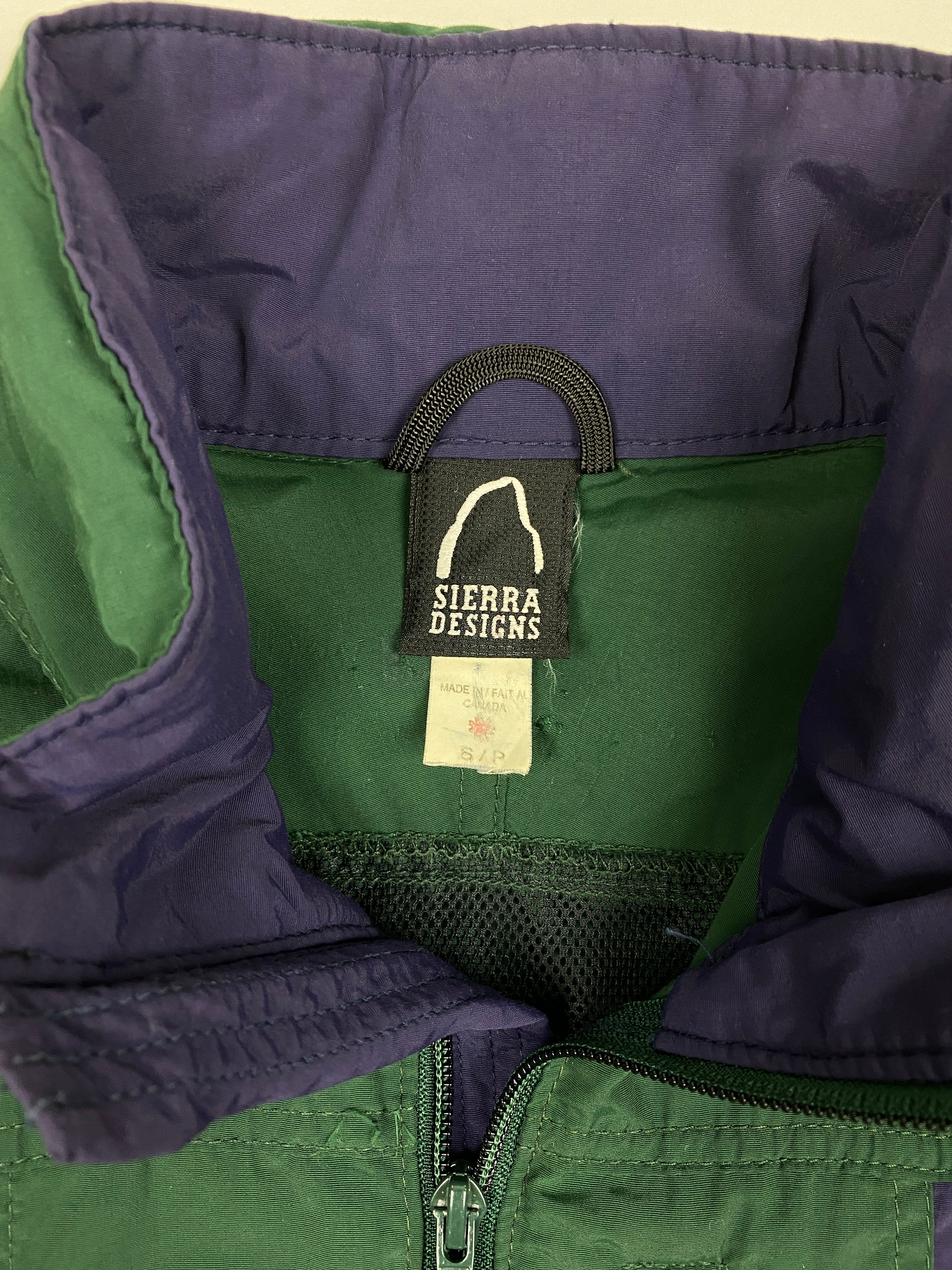 Vintage Sierra Design Technical Green and Purple Windbreaker