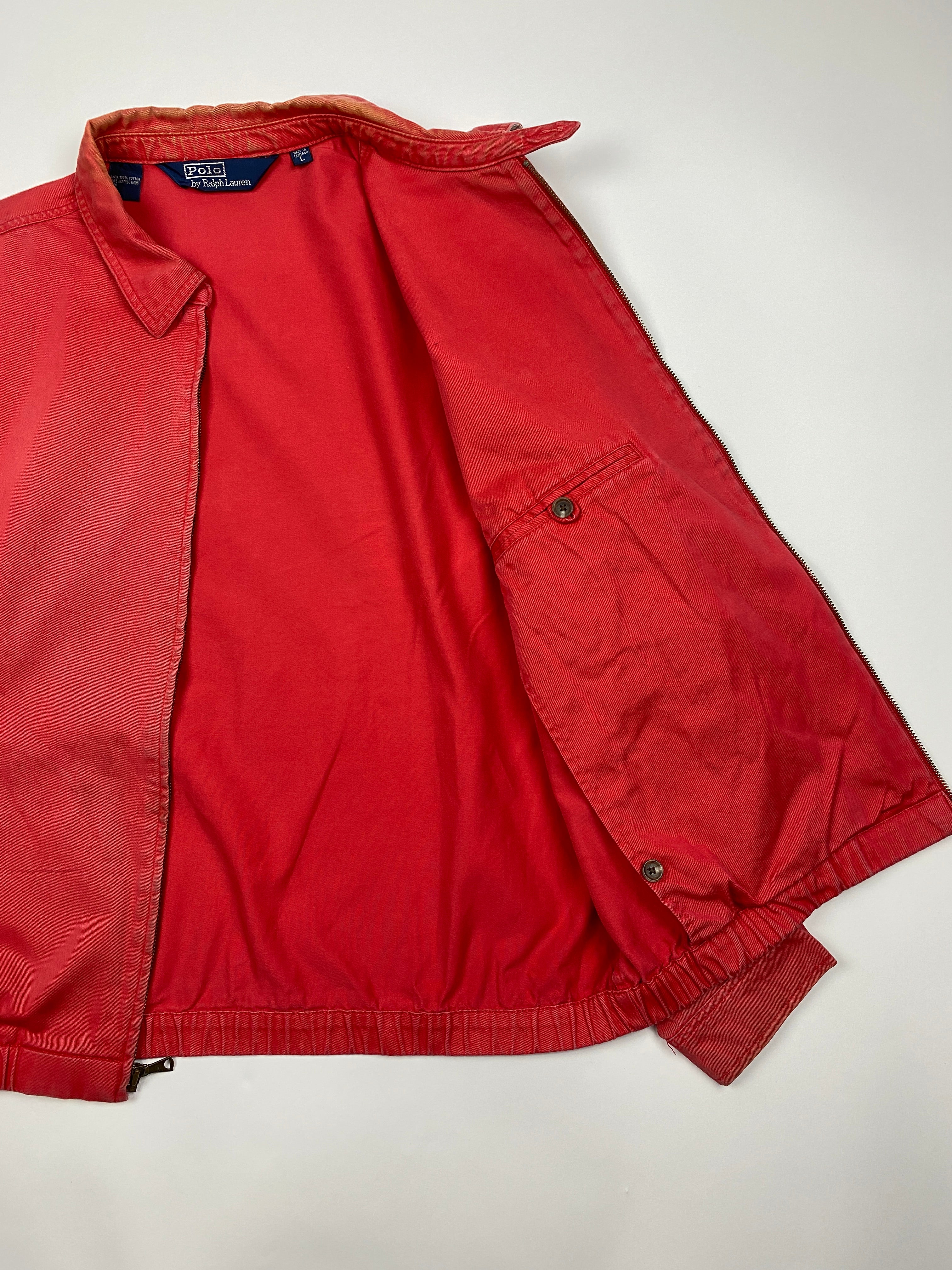 Vintage Faded Red Polo Ralph Lauren Harrington Jacket