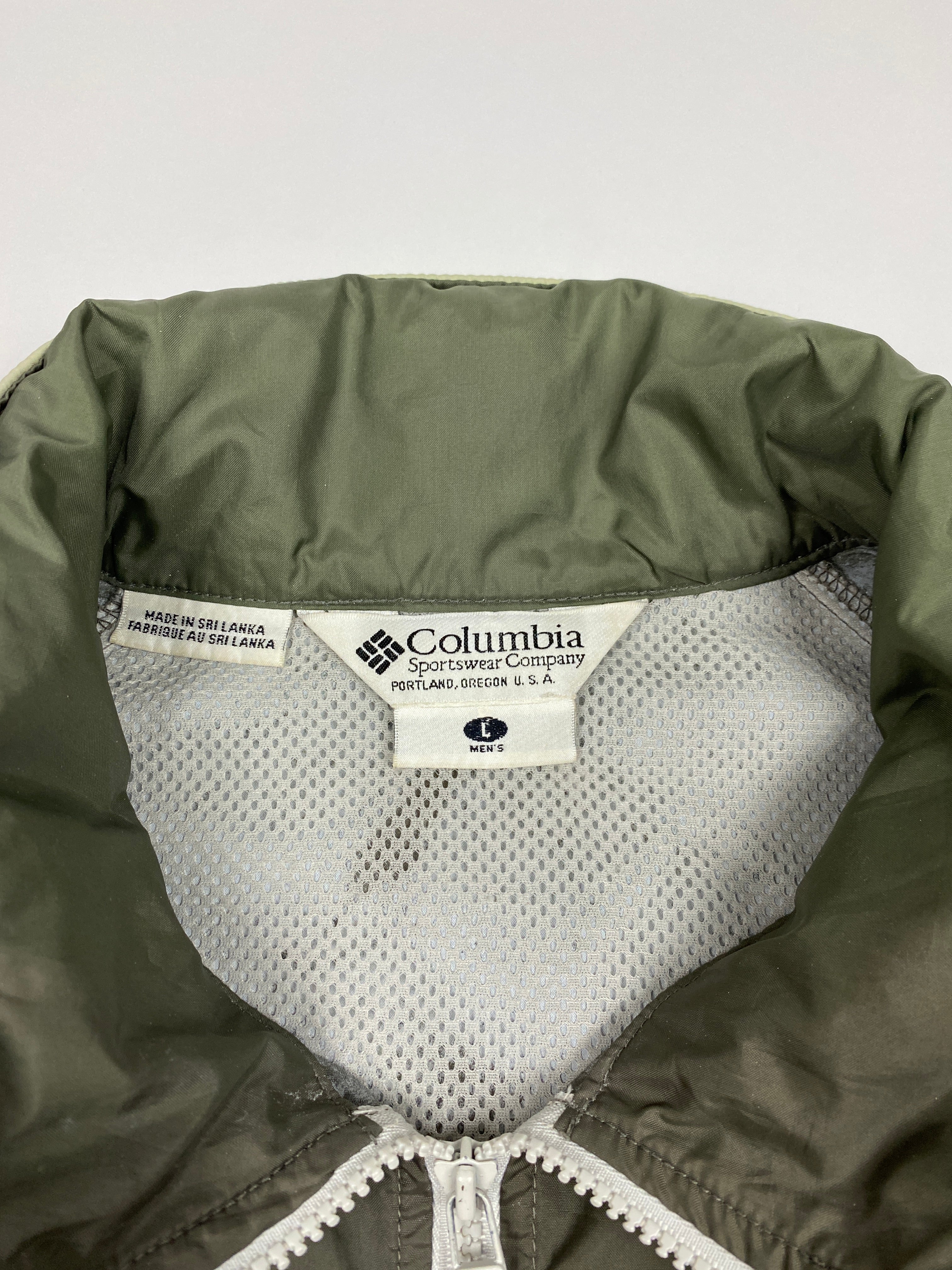 Vintage Columbia Cream and Brown Windbreaker