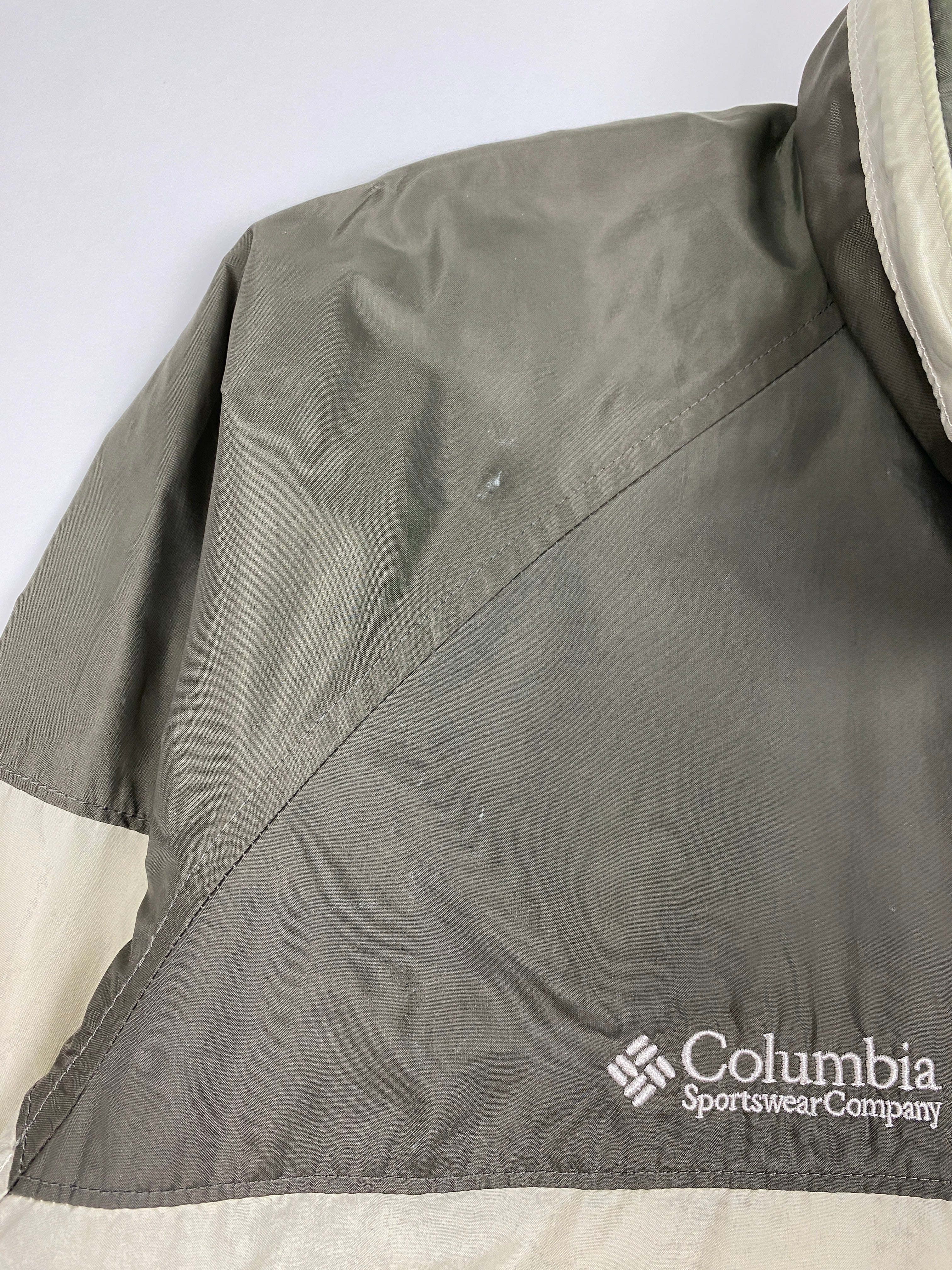 Vintage Columbia Cream and Brown Windbreaker