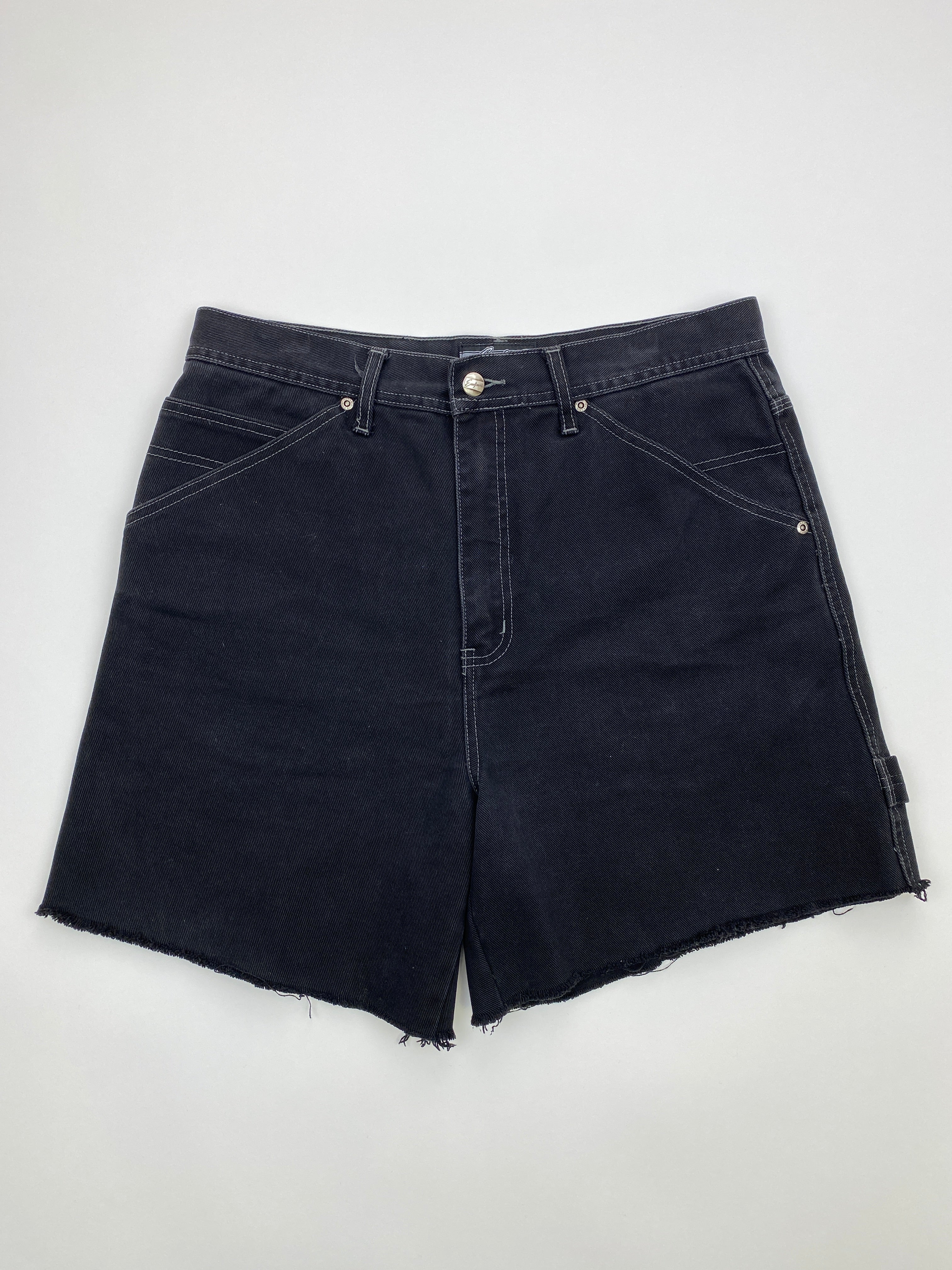 Vintage Exco Black Distressed Denim Shorts