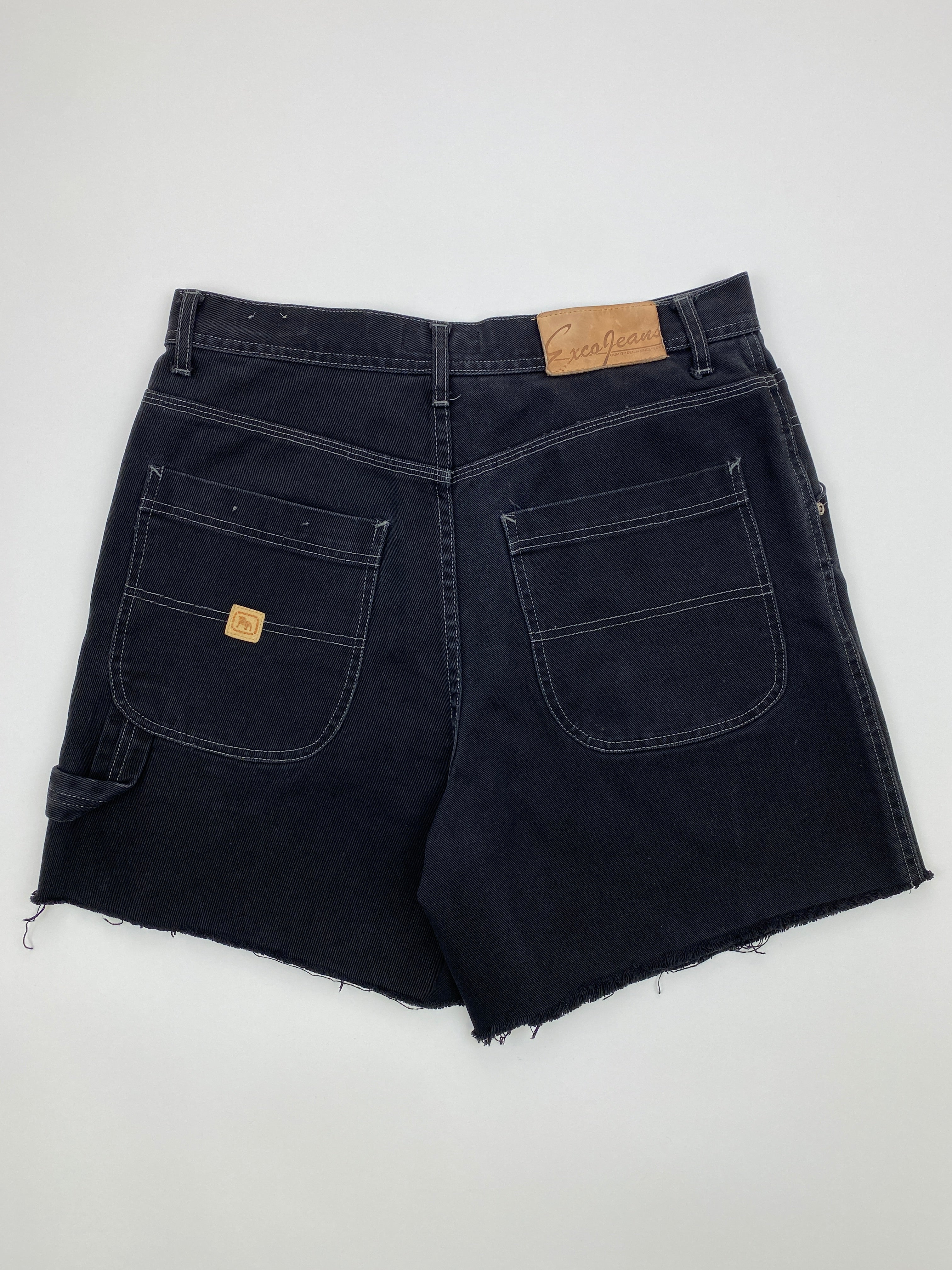 Vintage Exco Black Distressed Denim Shorts