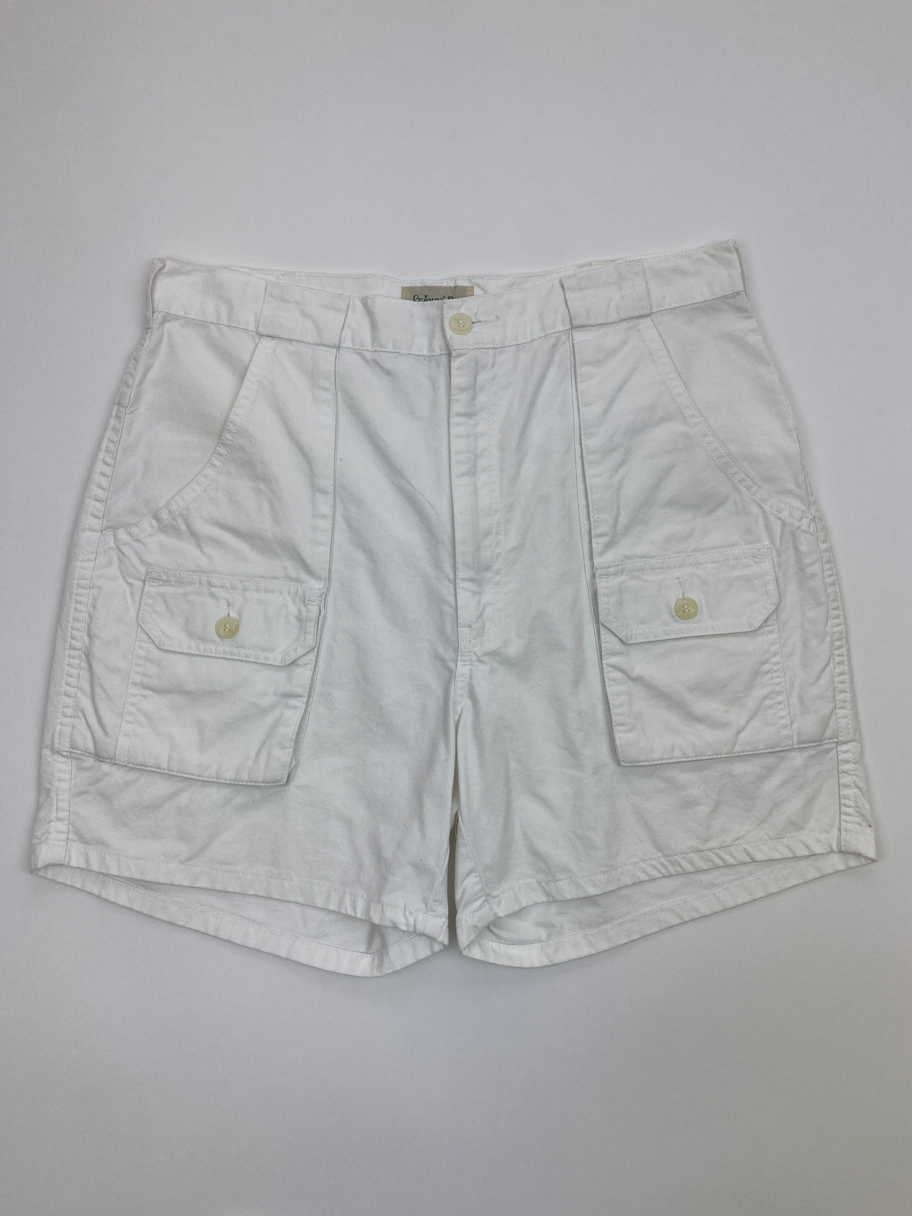 Vintage St John's Bay White Cargo Shorts