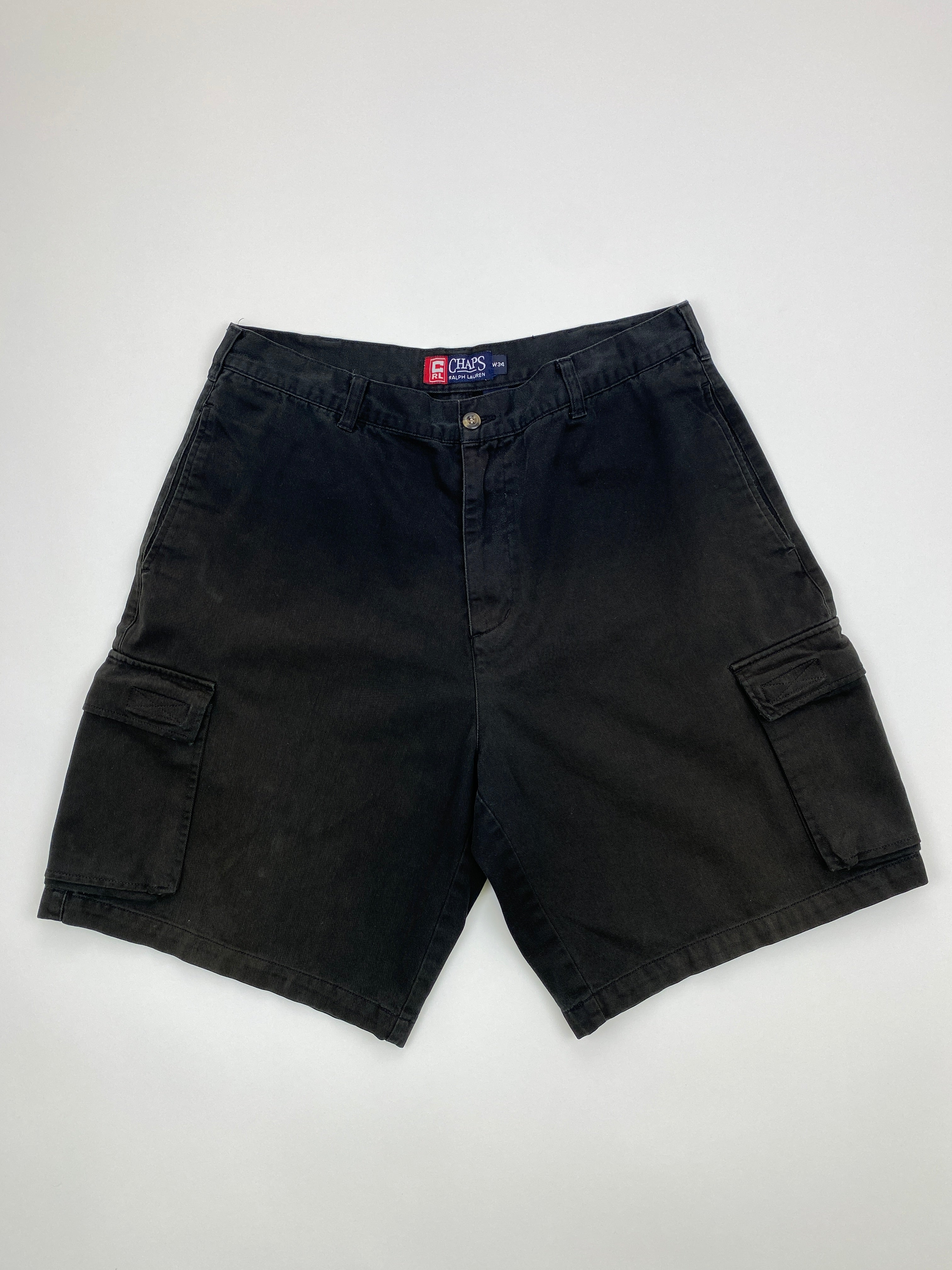 Vintage Chaps Faded Black Cargo Shorts