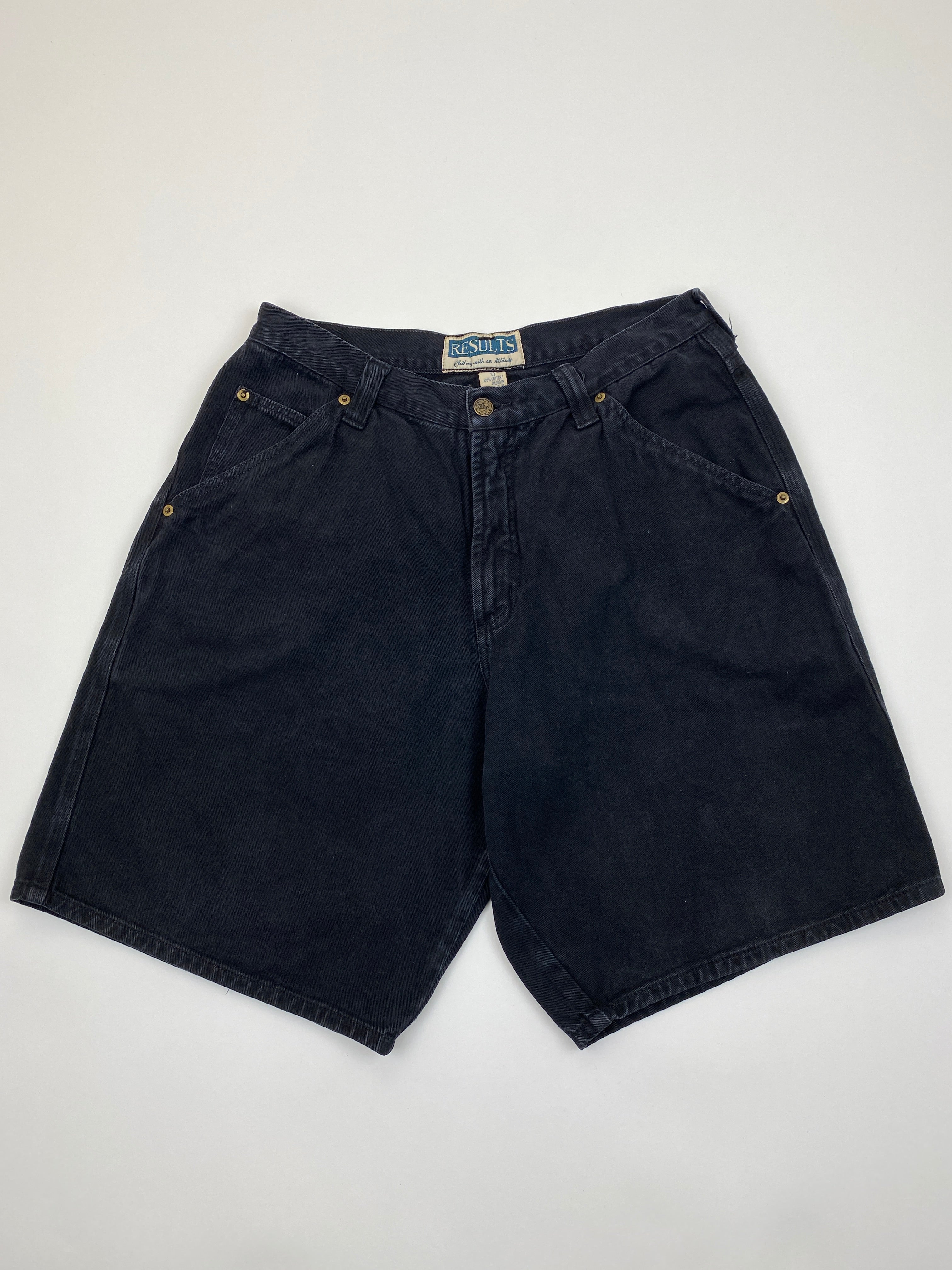 Vintage Black Workwear Denim Shorts