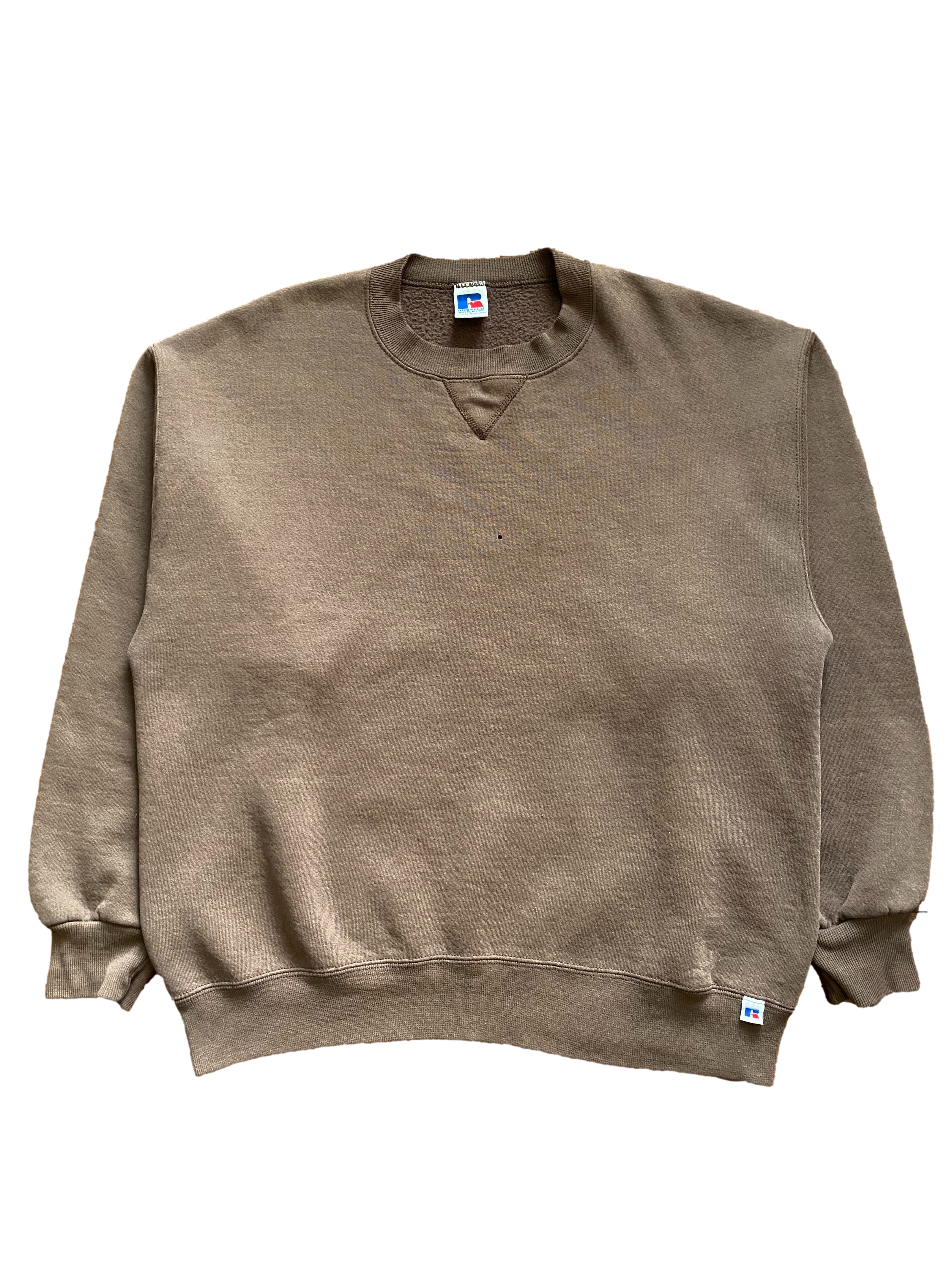 Vintage Essential Mocha Brown Blank Russell Crewneck