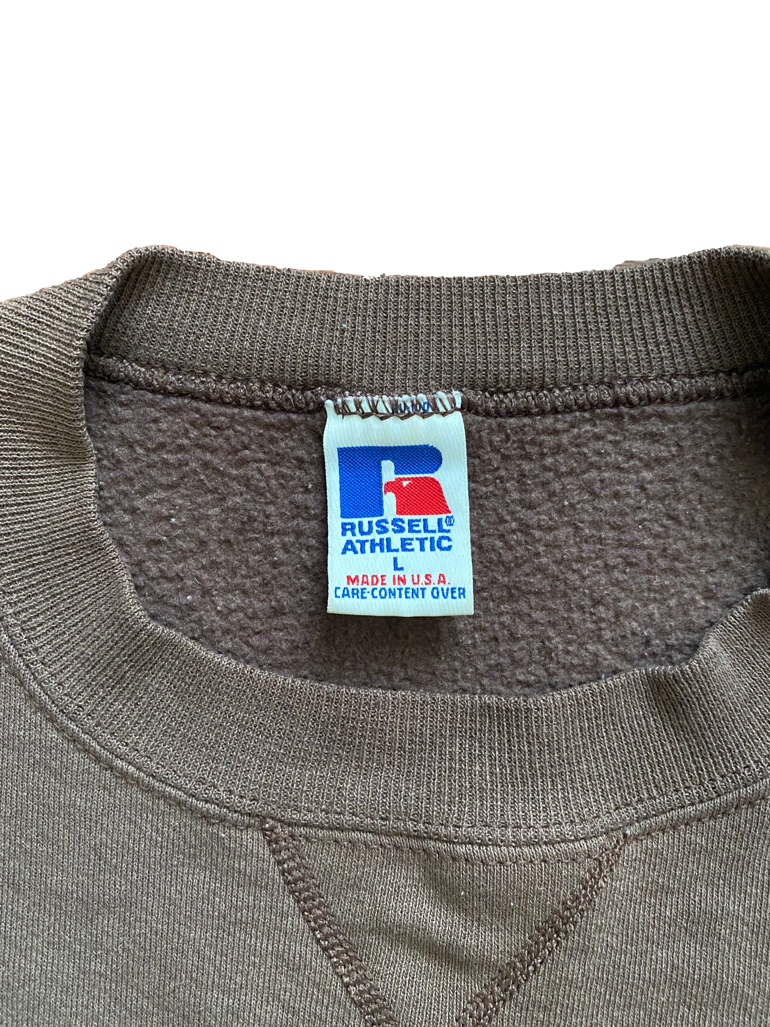 Vintage Essential Mocha Brown Blank Russell Crewneck