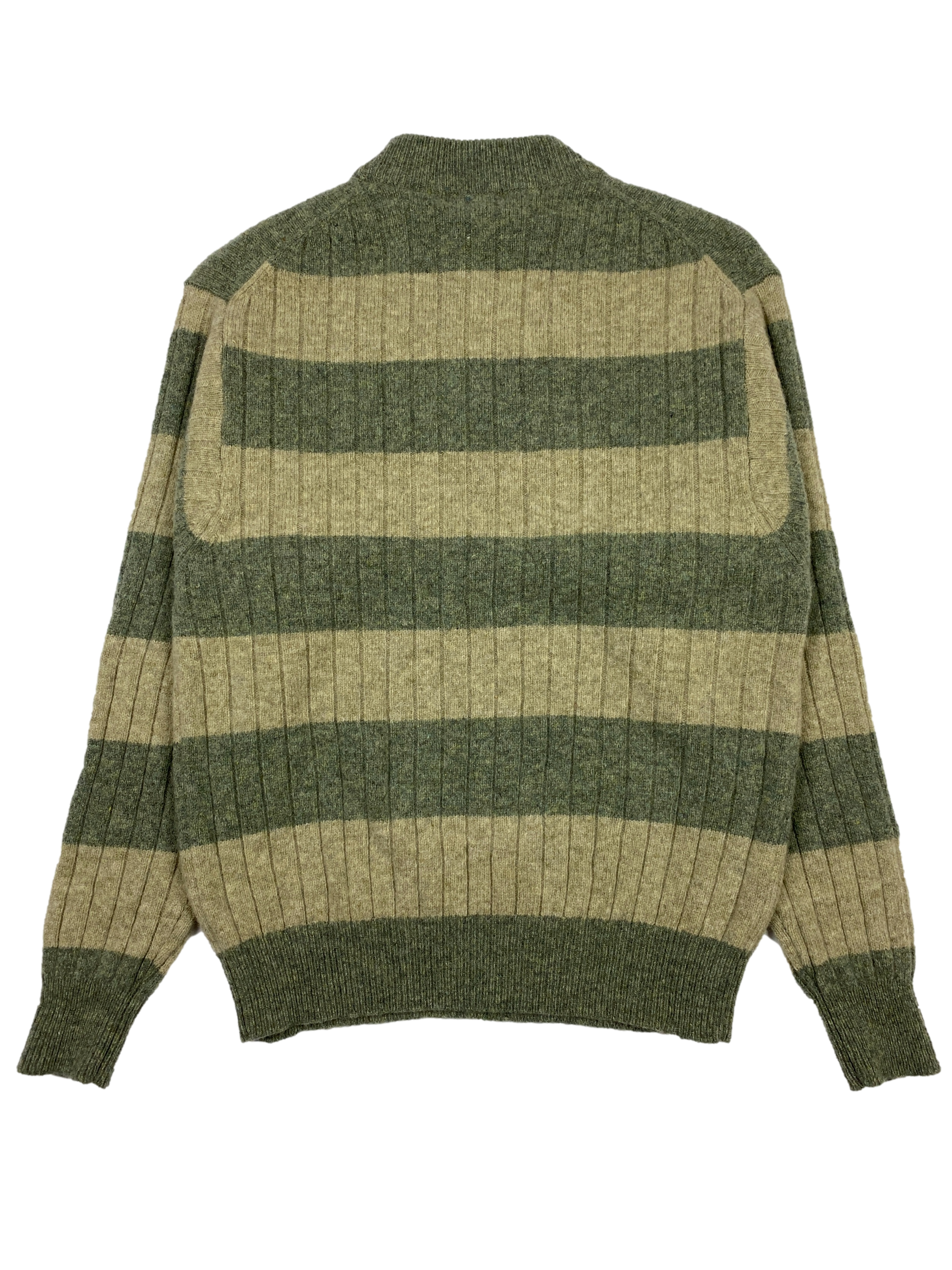 Vintage Mock Neck Green Wool Sweater