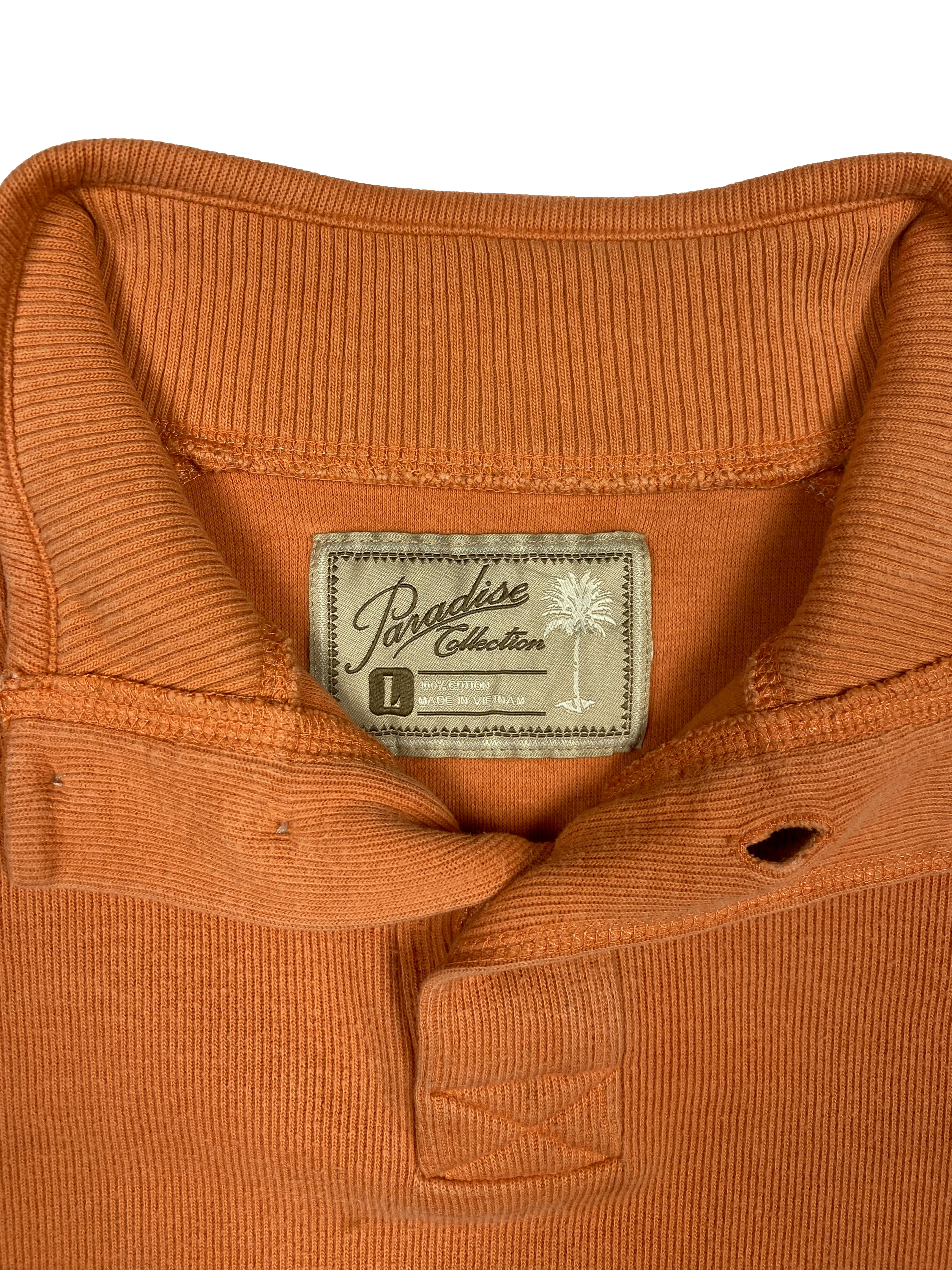 Vintage Orange 1/4 Button Down Sweater