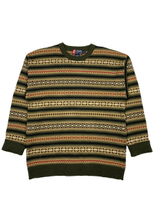 Vintage Patterned Chaps Sweater