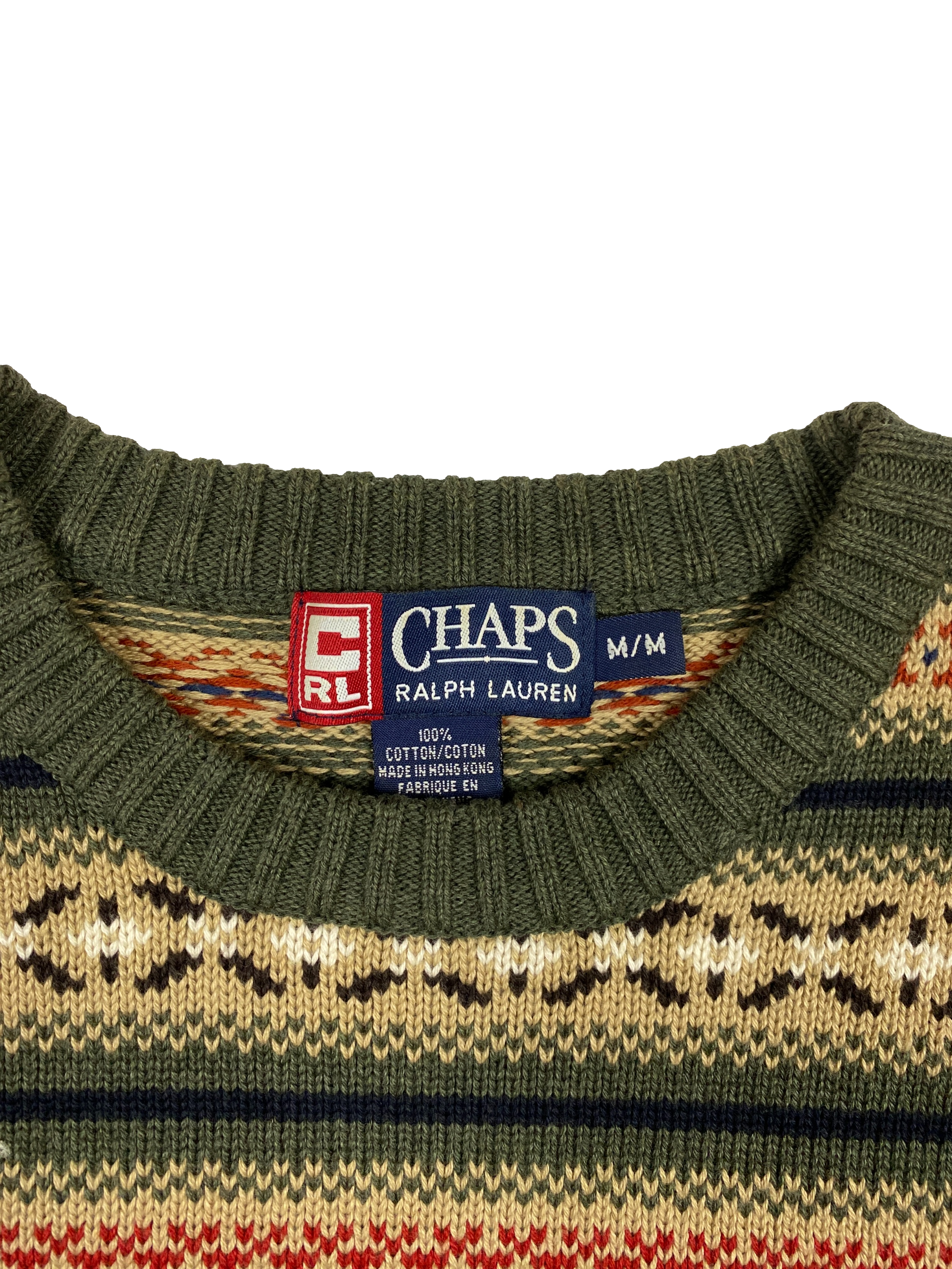 Vintage Patterned Chaps Sweater