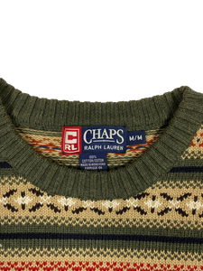 Vintage Patterned Chaps Sweater