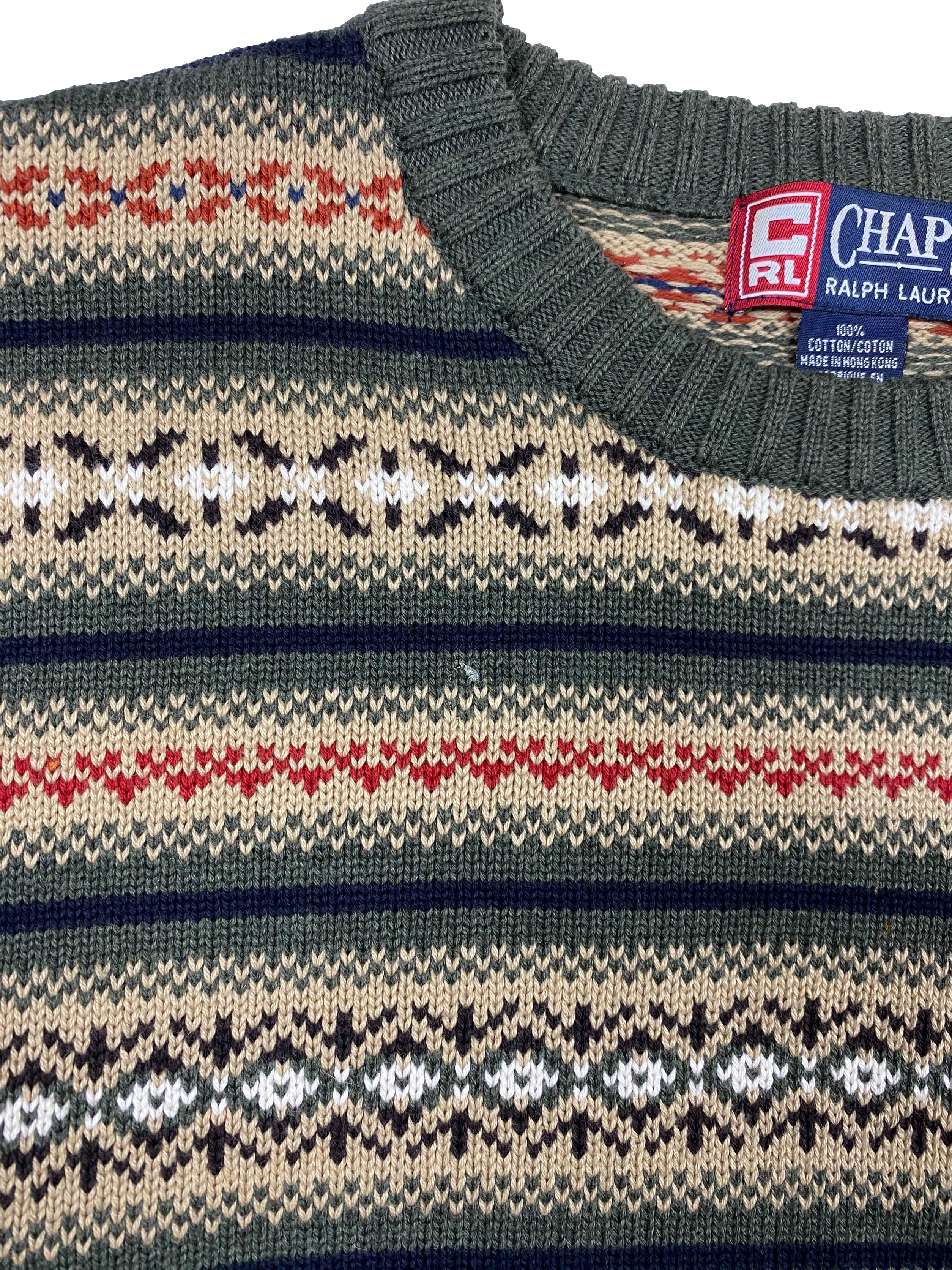 Vintage Patterned Chaps Sweater