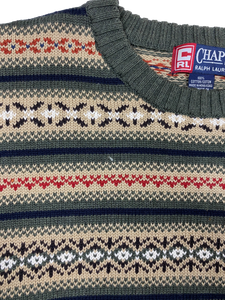 Vintage Patterned Chaps Sweater