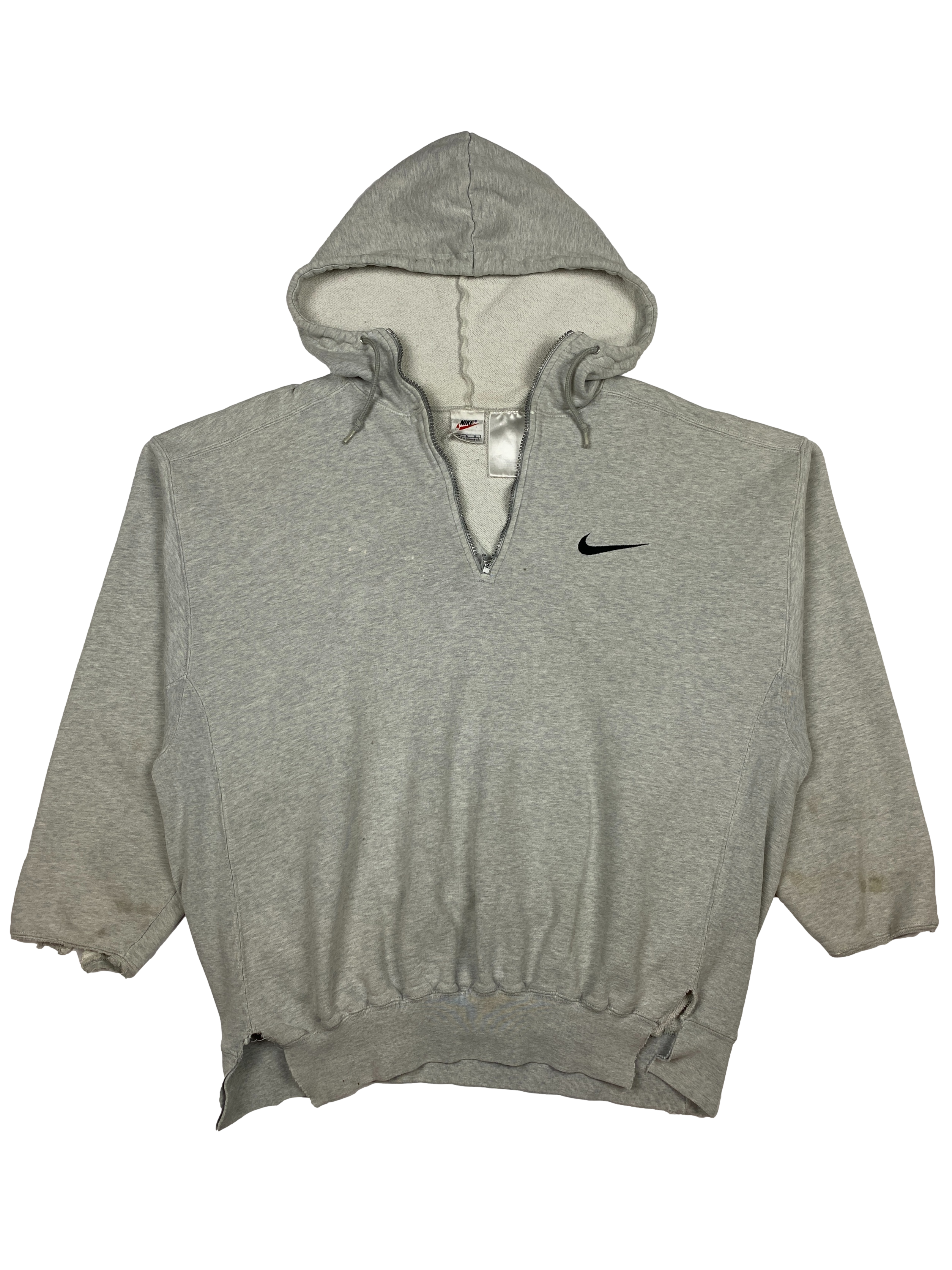 Vintage Grey Distressed Nike 1/4 Zip Hoodie